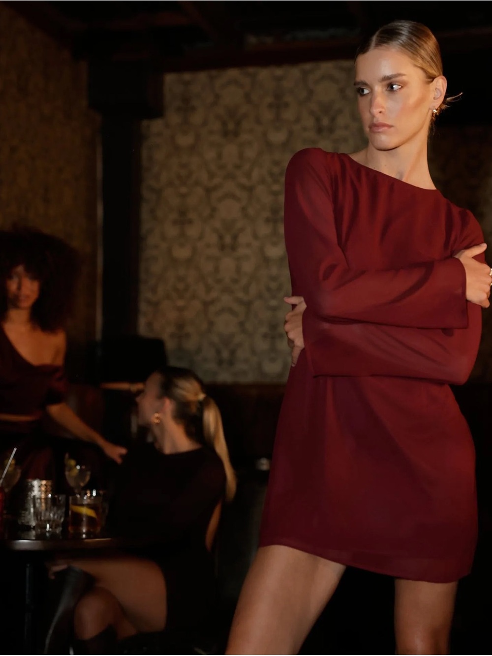 Burgundy Mini Dress